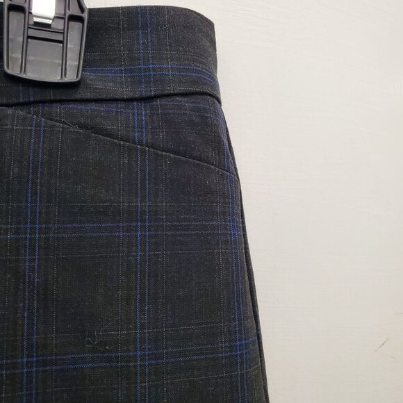 GAP Women's Black Blue Windowpane Plaid Slim Cropped Dress Career Pants Size 8 - Picture 2 of 4